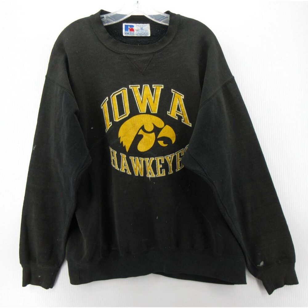 VINTAGE Iowa Hawkeyes Sweatshirt XL Russell Athletic 90s USA NCAA *
